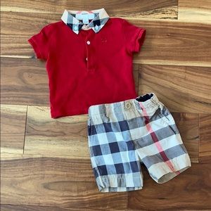 Burberry polo and shorts set
